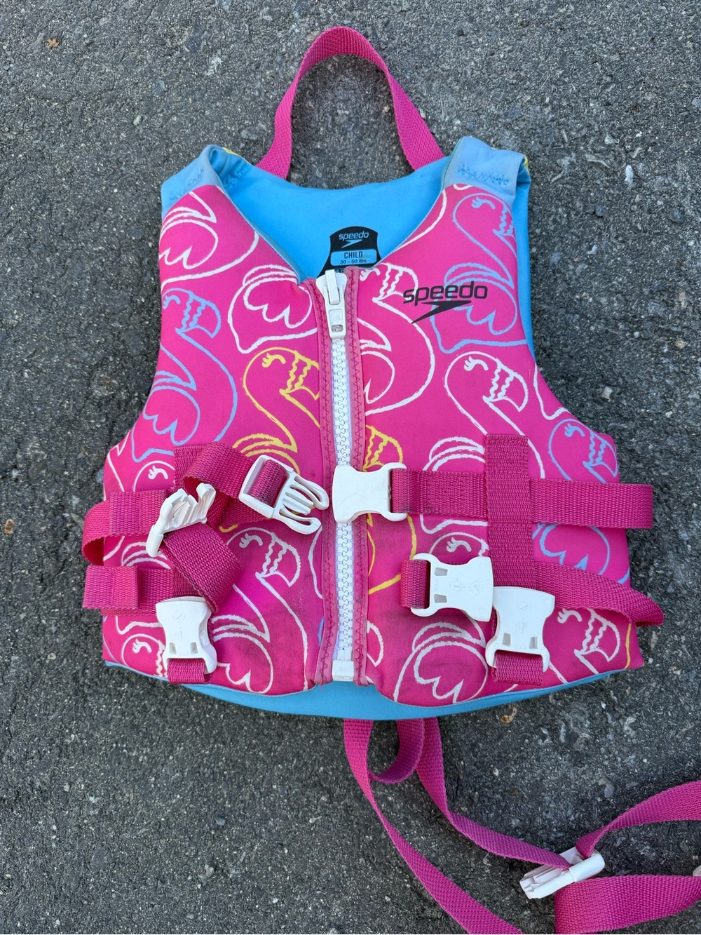 Speedo Pink Flamingo Print Kids Swim Vest